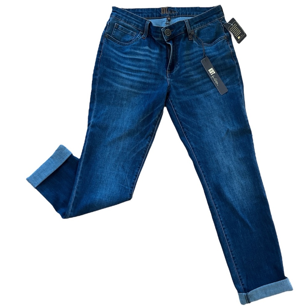 KUT FROM THE KLOTH WOMEN’S STRAIGHT LEG CAPRI JEANS IN DARK BLUE SIZE 6.